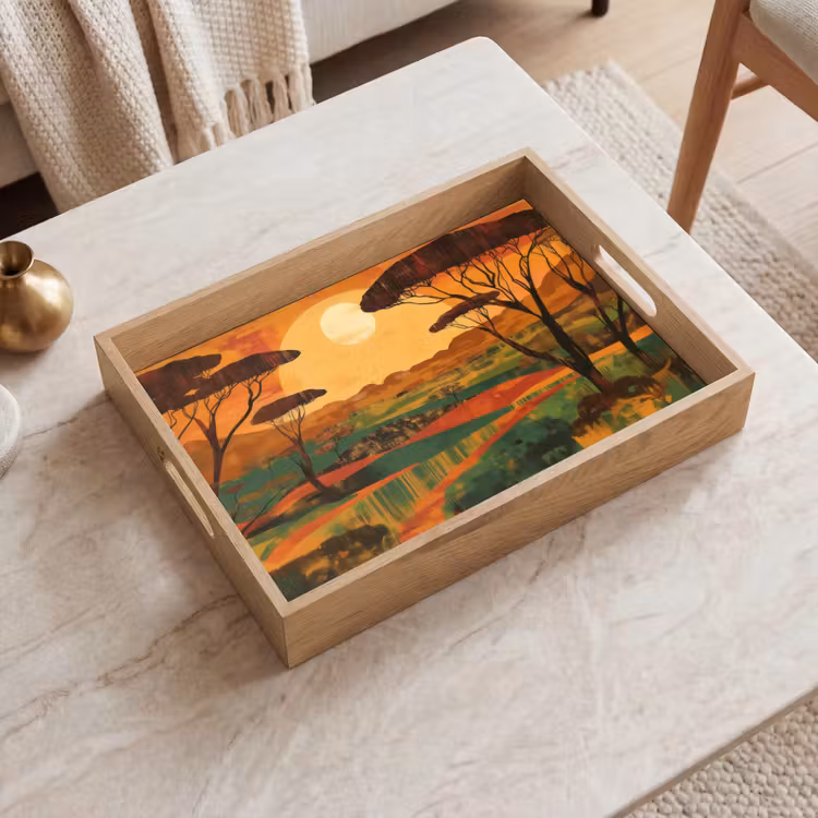 Vassoio - Paesaggio - Africano - Sole — 2