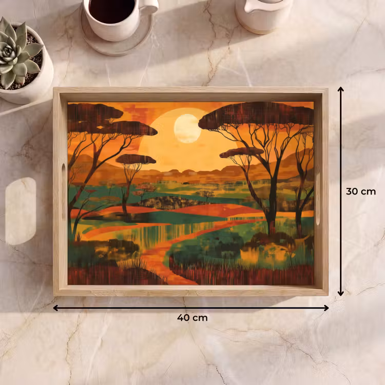 Vassoio - Paesaggio - Africano - Sole — 7