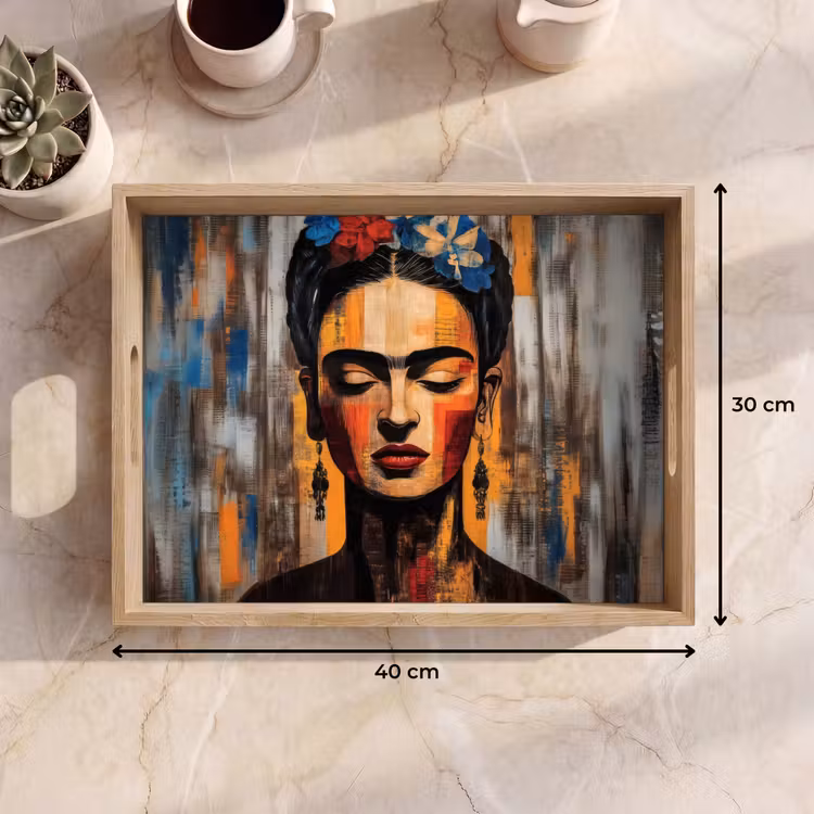 Vassoio - Ritratto - Donna - Fiori — 7