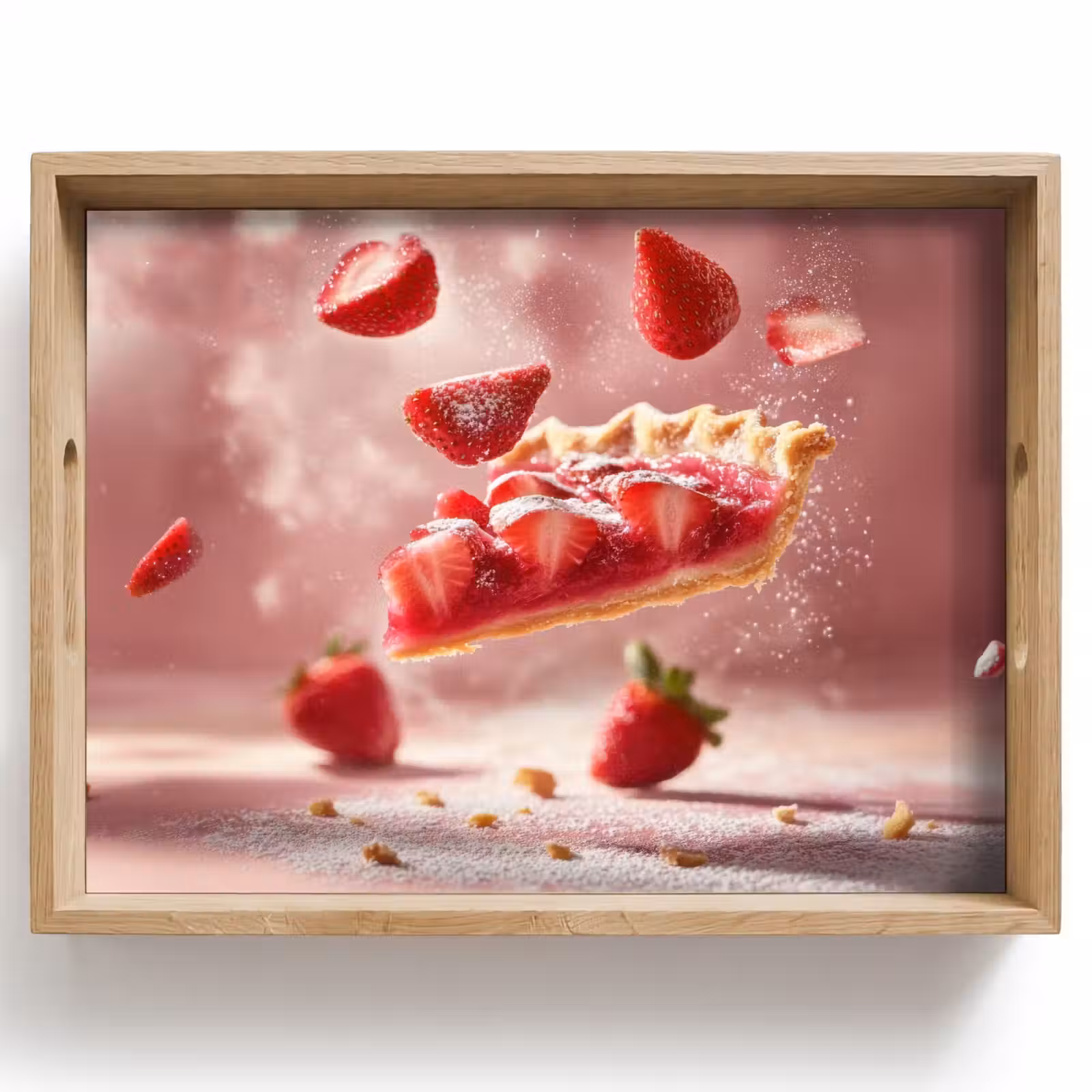 Vassoio - Fragola - Torta - Cibo - Rosa — 1