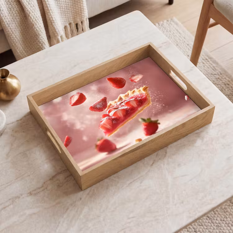 Vassoio - Fragola - Torta - Cibo - Rosa — 2