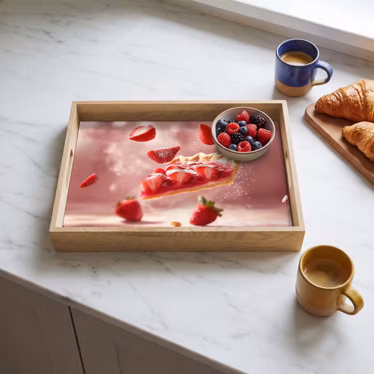 Vassoio - Fragola - Torta - Cibo - Rosa — 3