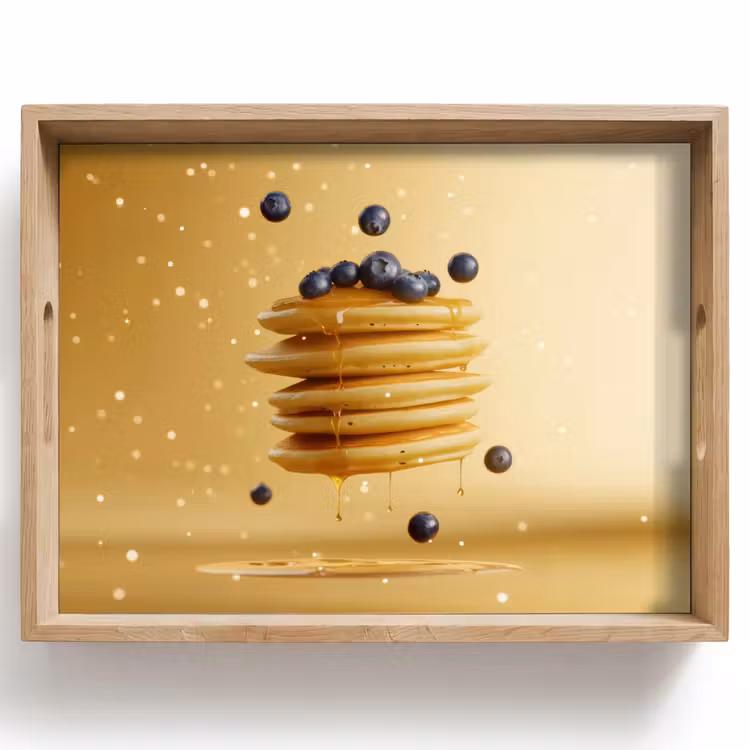 Vassoio - Pancake - Cibo - Miele - Giallo — 1
