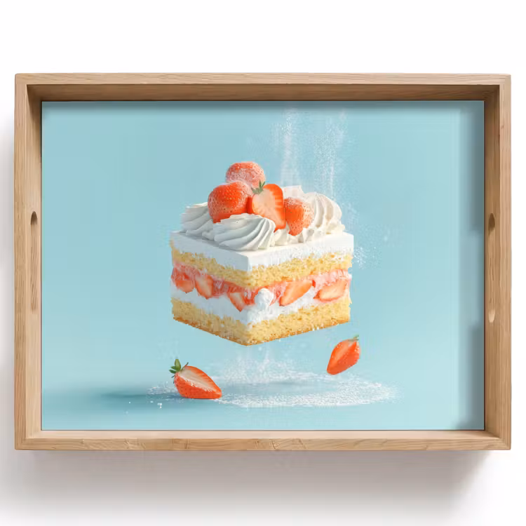 Vassoio - Panna montata - Torta - Blu - Cibo — 1