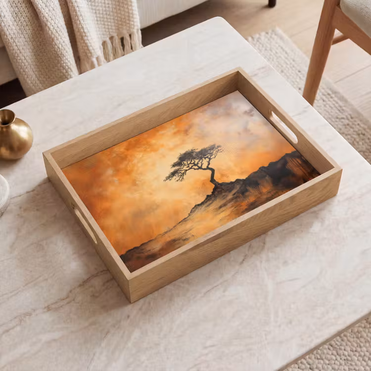 Vassoio - Albero - Paesaggio - Arancione — 2