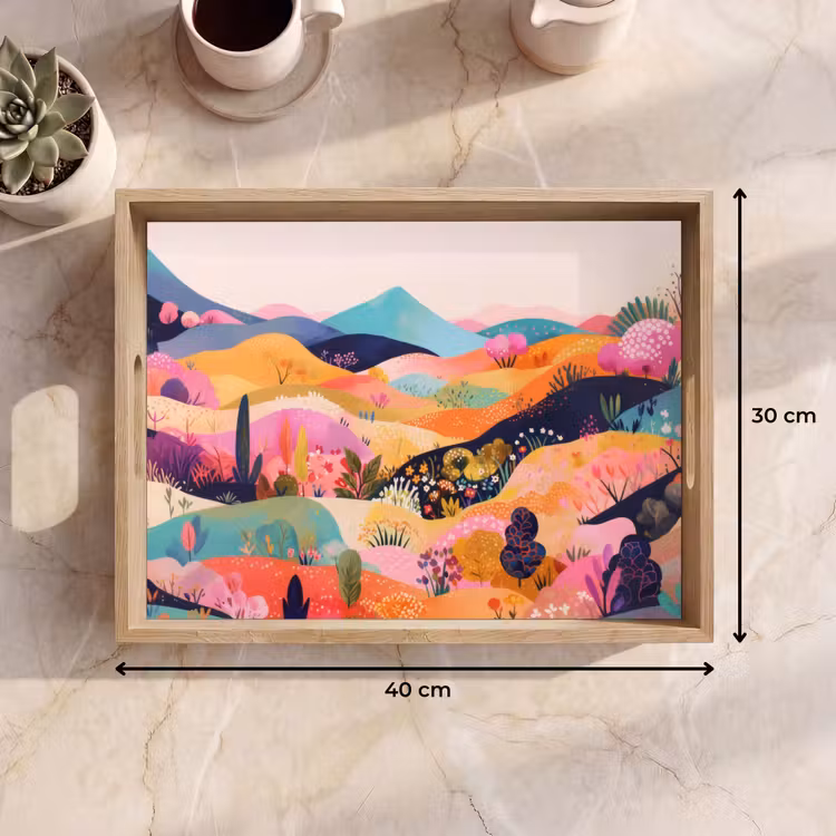 Vassoio - Colline ondulate - Piante astratte - Sognante — 7