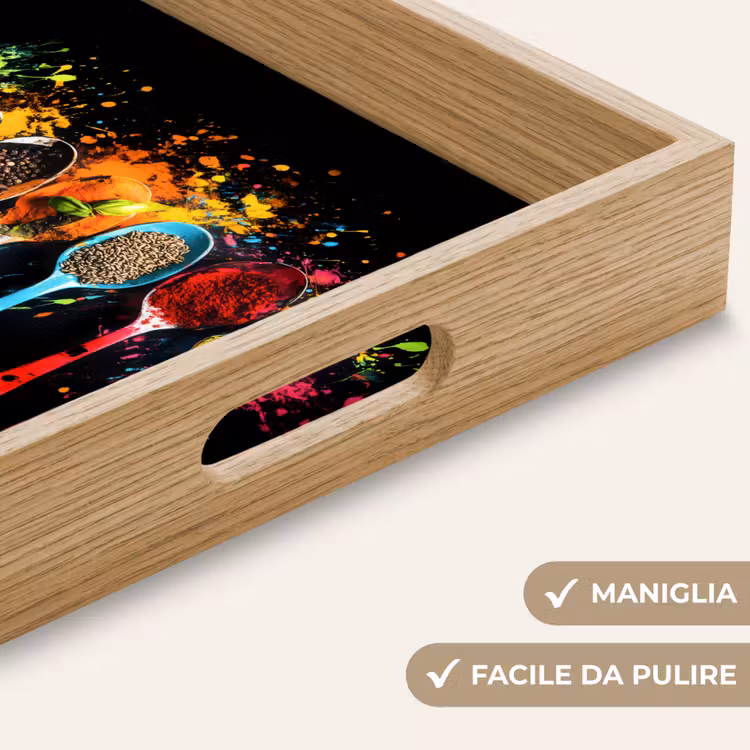 Vassoio - Cucchiai - Spezie - Moderno - Graffiti - Vernice - Colorato — 8