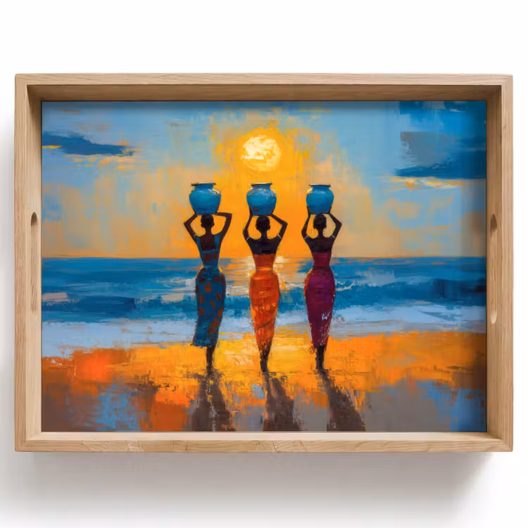 Vassoio - Donne - Spiaggia - Tramonto — 1