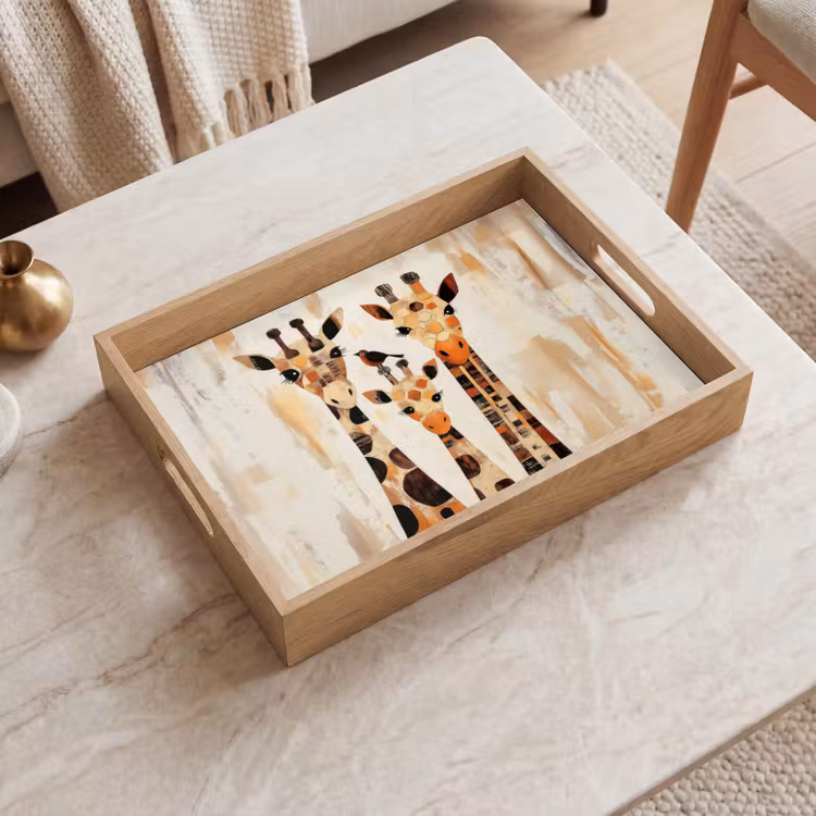 Vassoio - Giraffe - Cartone animato - Crema — 2