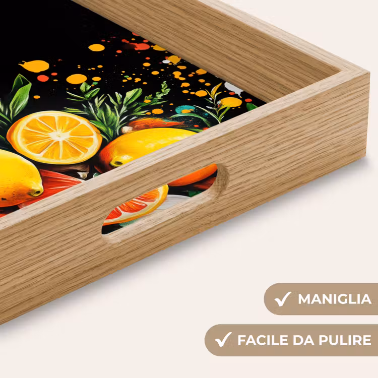 Vassoio - Limoni - Nero - Erbe - Graffiti - Pittura — 8
