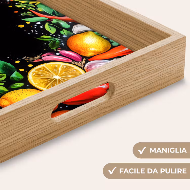 Vassoio - Limoni - Pepe - Erbe - Graffiti - Pittura - Astratto — 8