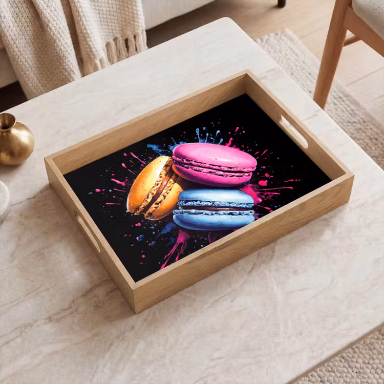 Vassoio - Macaron - Dessert - Graffiti - Colorati - Rosa - Blu - Giallo — 2
