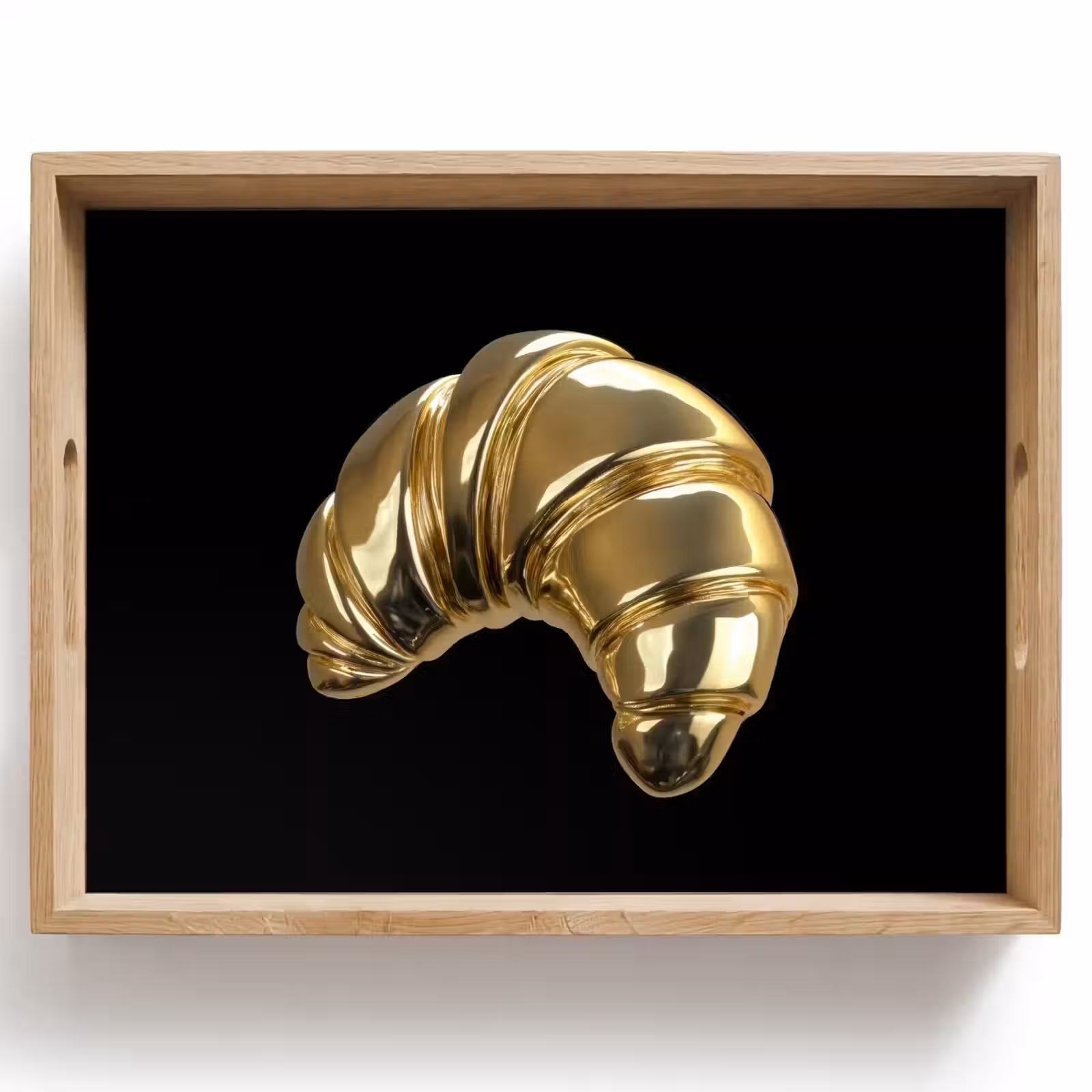 Vassoio - Croissant - Pane - Oro - Nero — 1