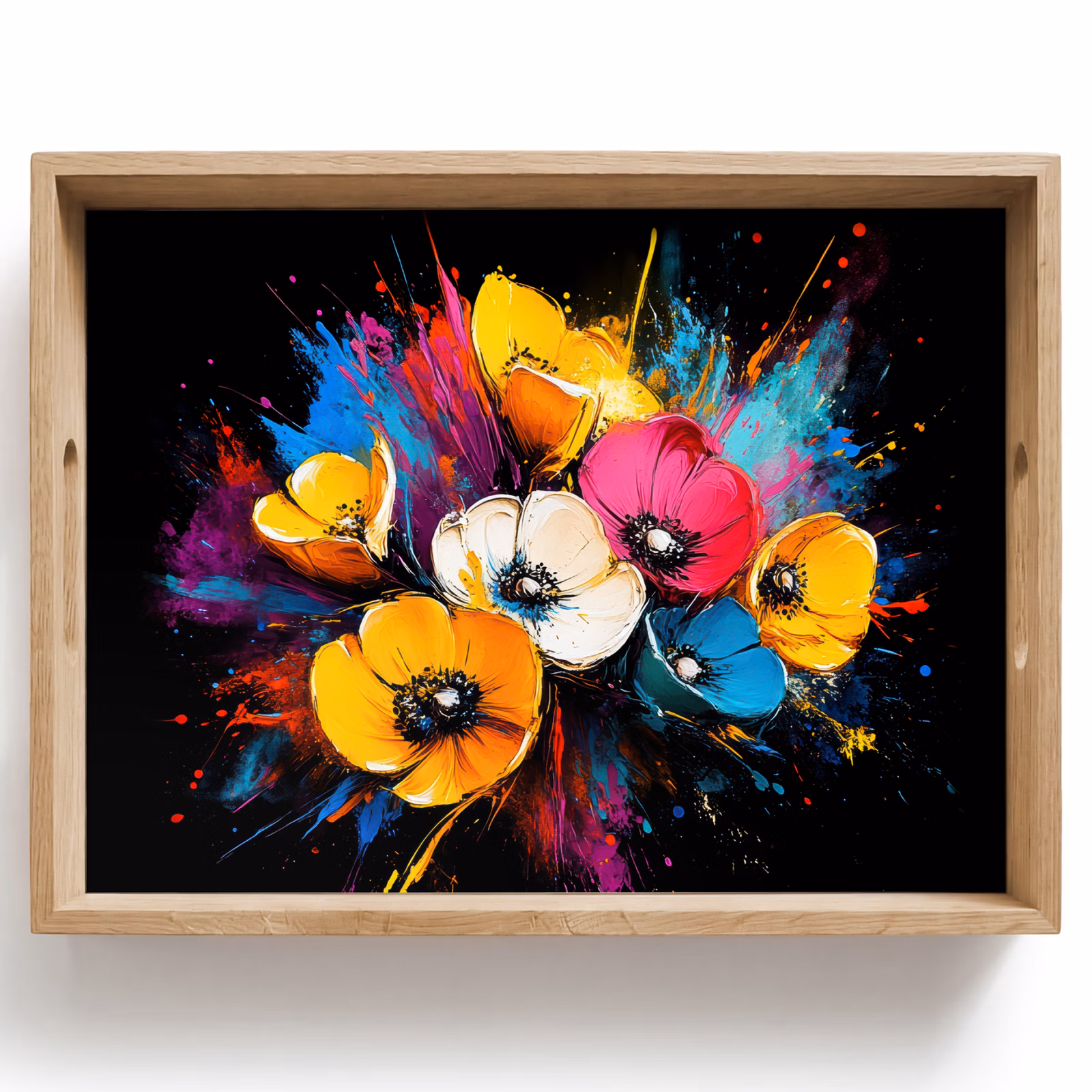 Vassoio - Fiori - Colorati - Graffiti - Moderni - Bouquet — 1