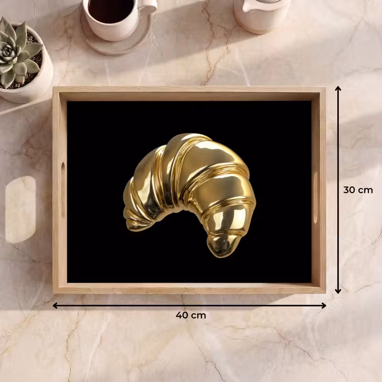Vassoio - Croissant - Pane - Oro - Nero — 7