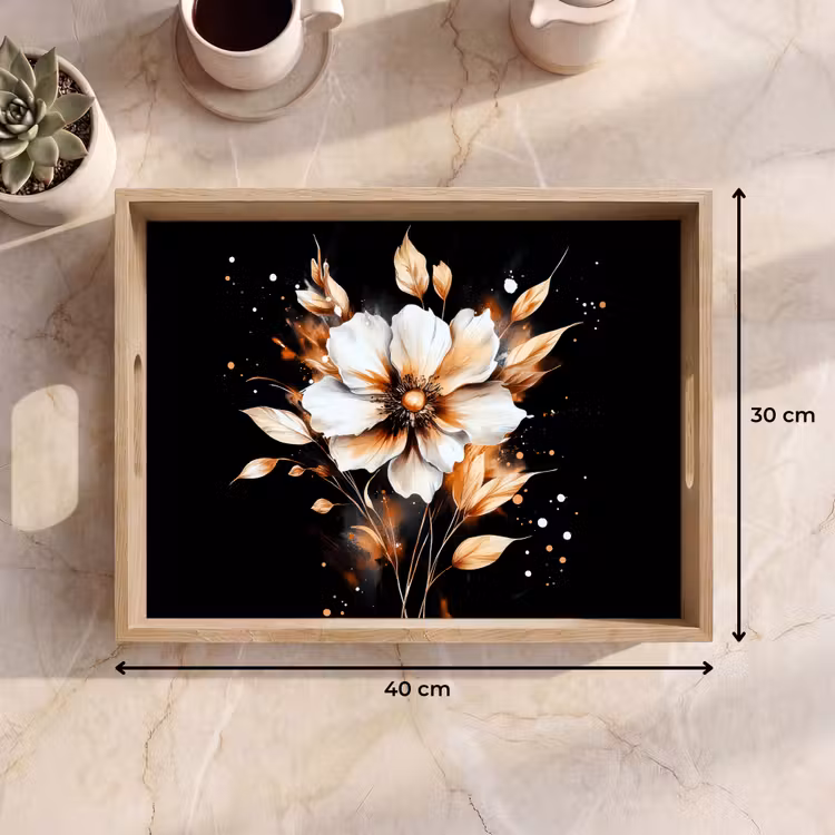 Vassoio - Fiore - Vernice - Oro - Graffiti - Moderno — 7