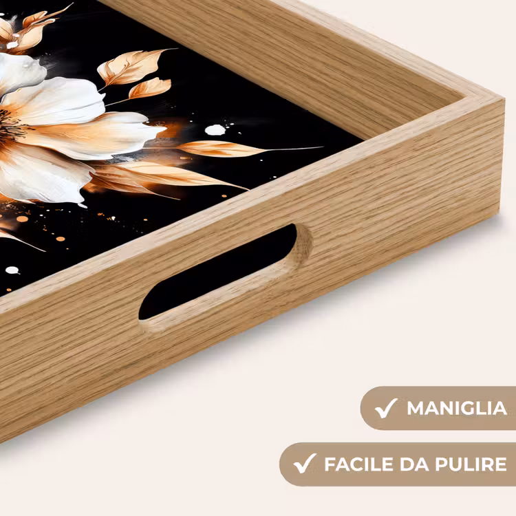Vassoio - Fiore - Vernice - Oro - Graffiti - Moderno — 8