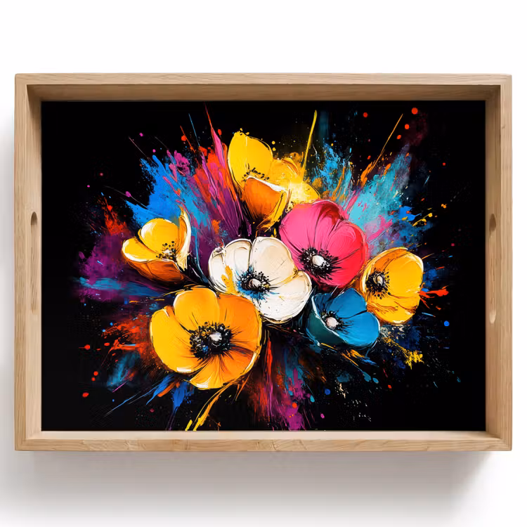 Vassoio - Fiori - Colorati - Graffiti - Moderni - Bouquet — 1