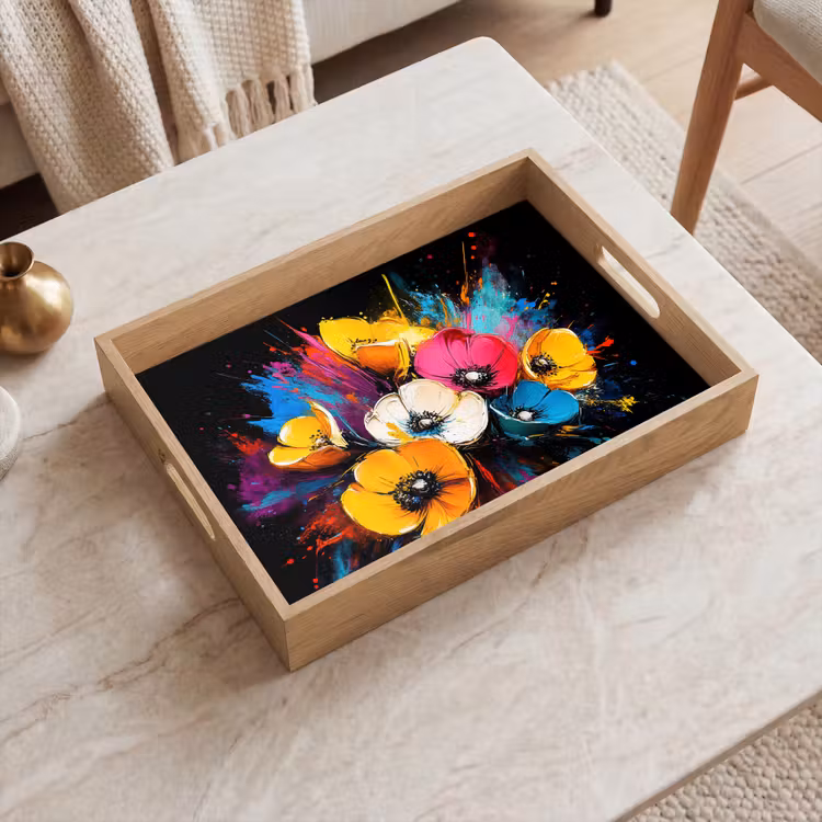 Vassoio - Fiori - Colorati - Graffiti - Moderni - Bouquet — 2