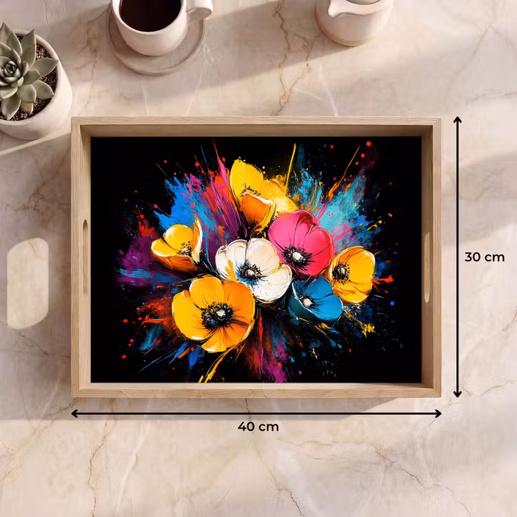 Vassoio - Fiori - Colorati - Graffiti - Moderni - Bouquet — 7