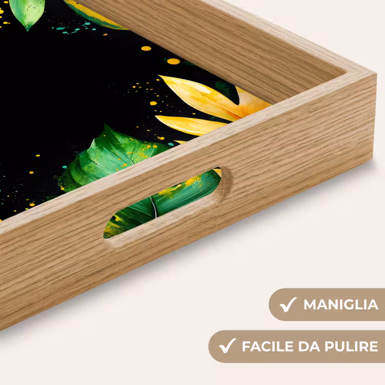 Vassoio - Foglie - Verde - Giallo - Vernice - Giungla — 8