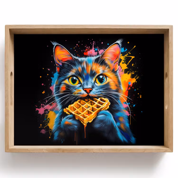 Vassoio - Gatto - Graffiti - Colorato - Cialda - Cibo — 1