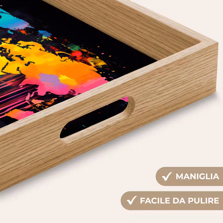 Vassoio - Mappa del mondo - Vernice - Colorata - Graffiti - Mondo — 8
