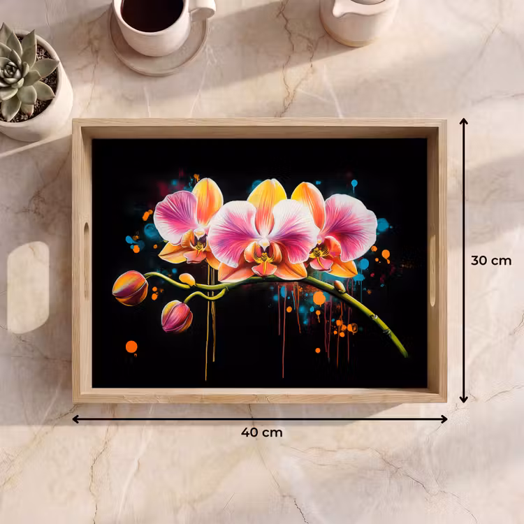 Vassoio - Orchidea - Graffiti - Colorato - Fiori - Astratto — 7