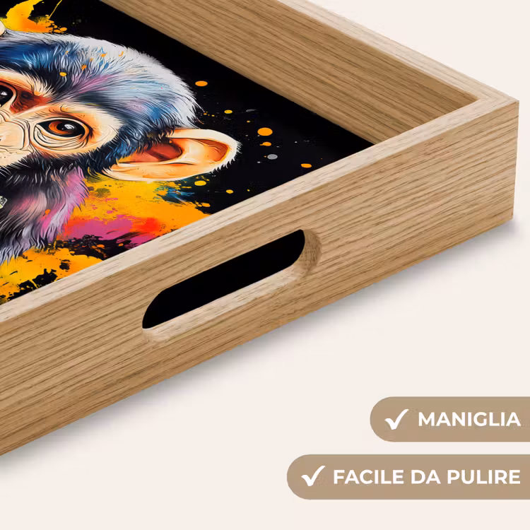 Vassoio - Scimmia - Graffiti - Colorato - Banane - Moderno — 8