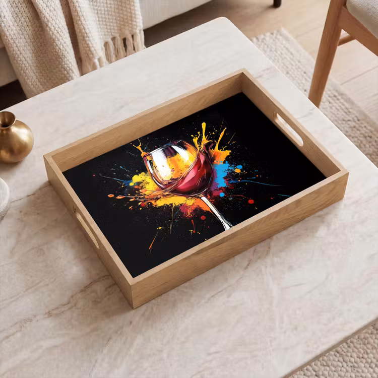 Vassoio - Vino - Bicchiere - Graffiti - Bevanda - Rosso - Vernice — 2