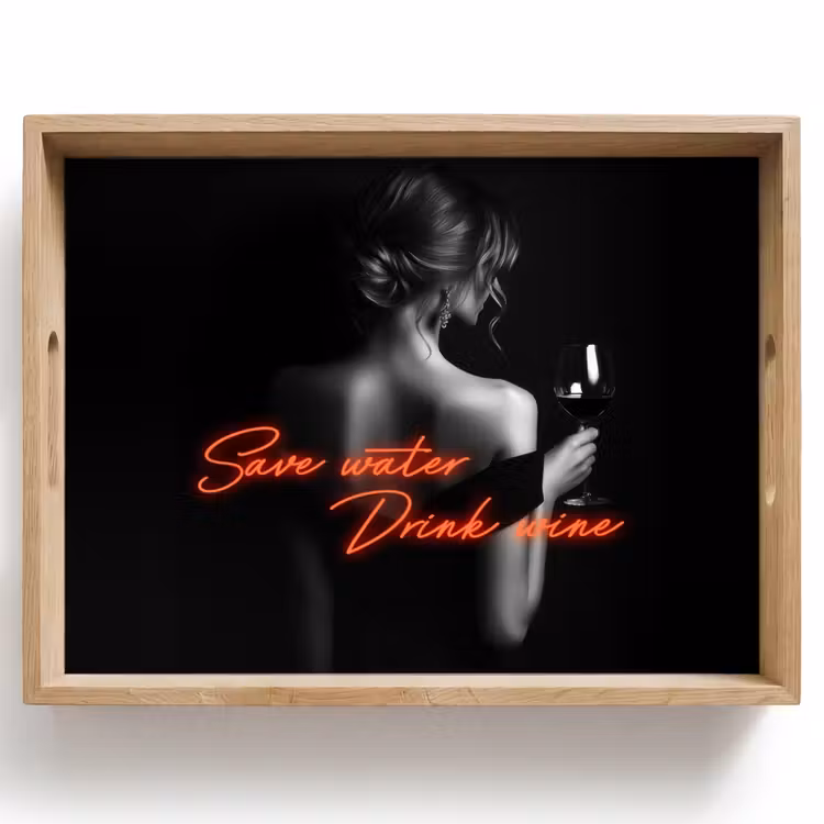 Vassoio - Vino - Donna - Neon - Citazione — 1