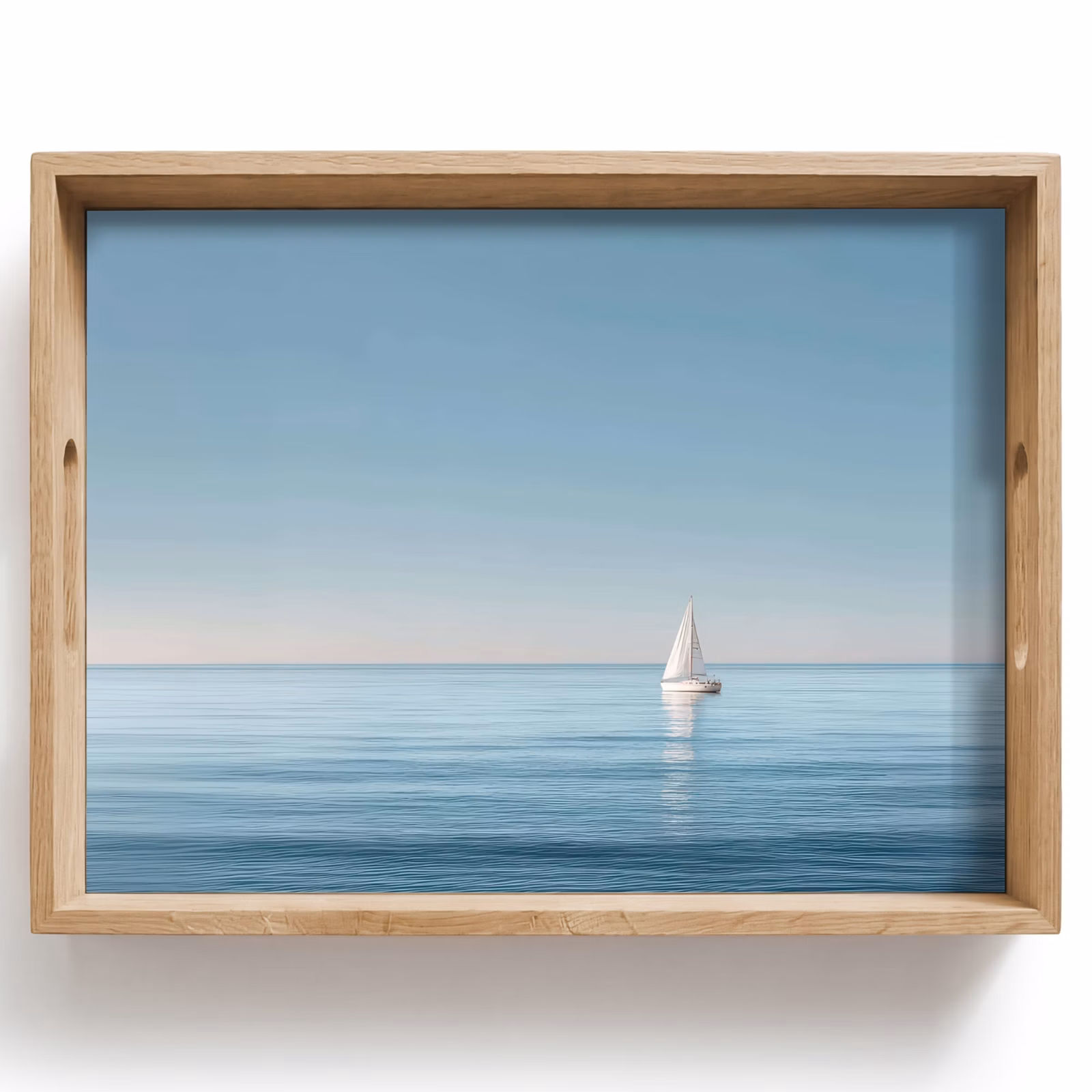 Vassoio - Barca a vela - Mare calmo - Cielo blu brillante — 1