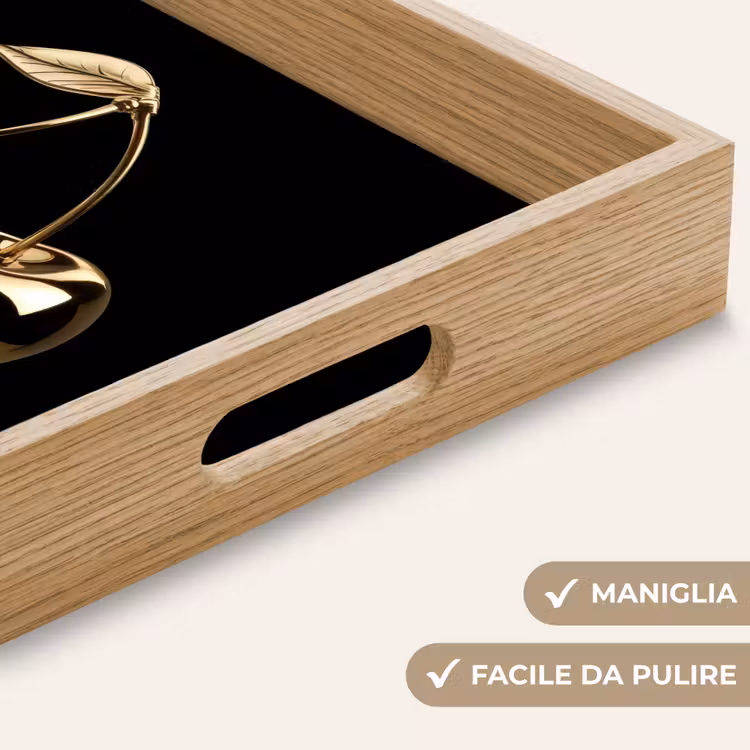 Vassoio - Ciliegio - Nero - Oro - Cromo — 8