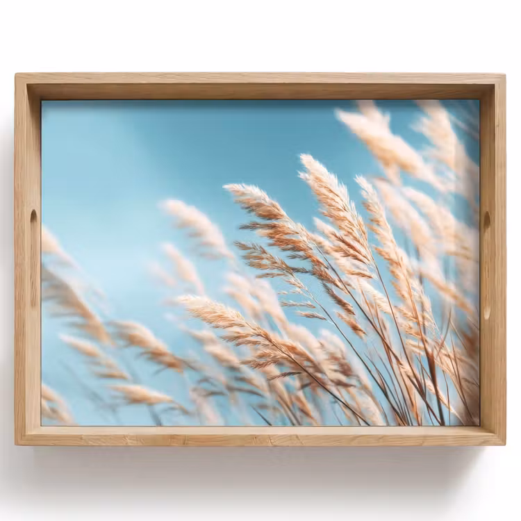 Vassoio - Erba ornamentale - Vento - Marrone chiaro — 1
