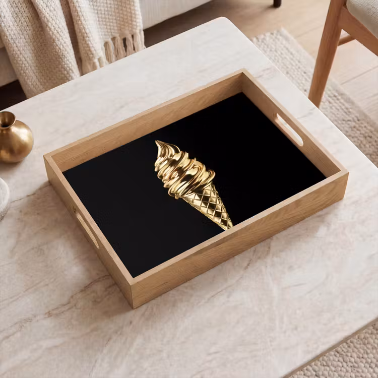 Vassoio - Gelato - Oro - Nero - Cibo — 2