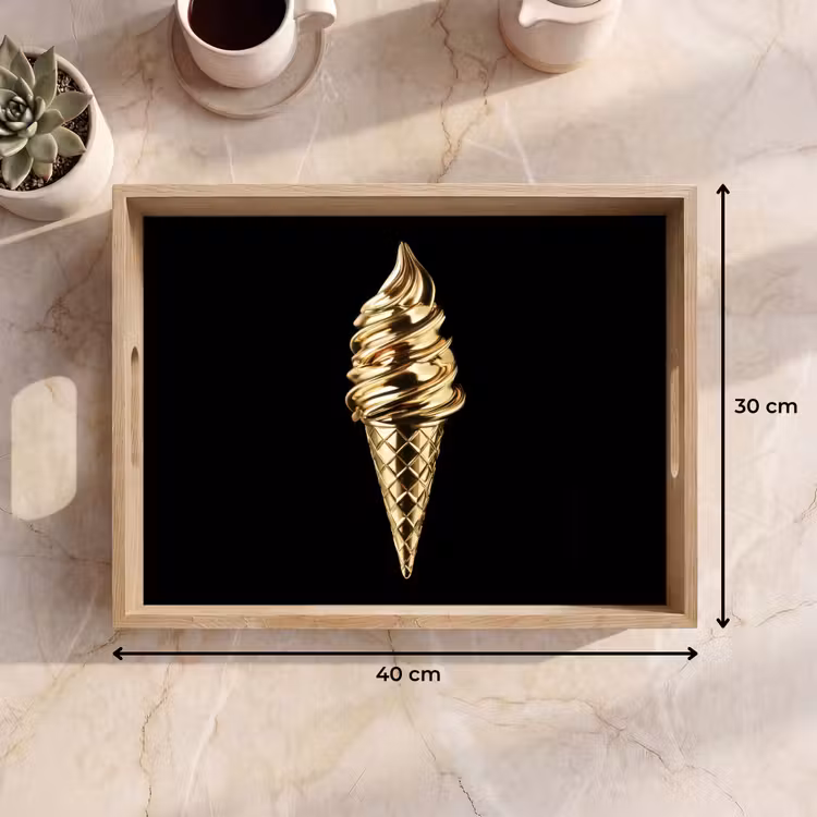 Vassoio - Gelato - Oro - Nero - Cibo — 7