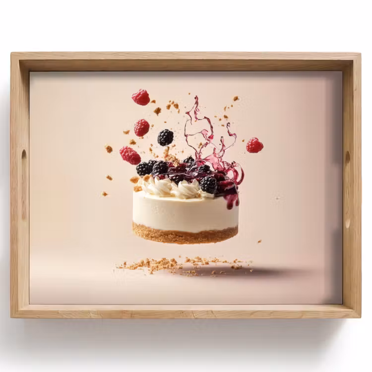 Vassoio - Cheesecake - Cibo - Rosa - Torta — 1