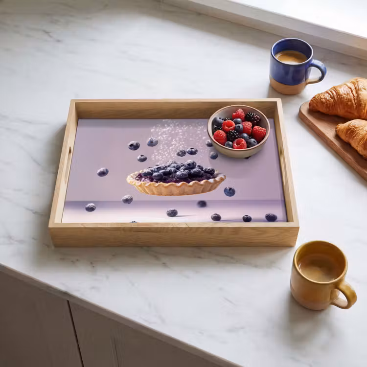 Vassoio - Cibo - Torta - Frutti di bosco - Blu — 3