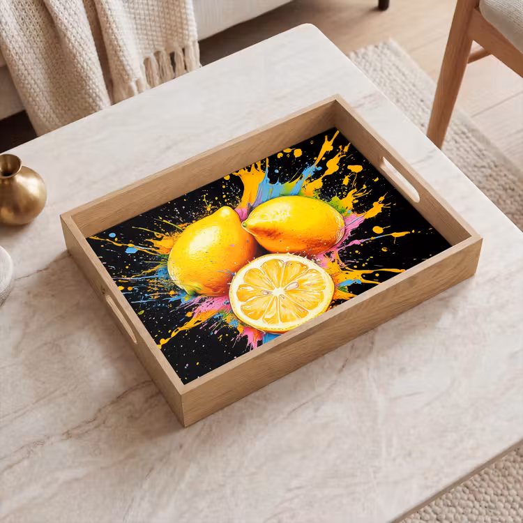 Vassoio - Limone - Graffiti - Colorato - Vernice - Moderno — 2