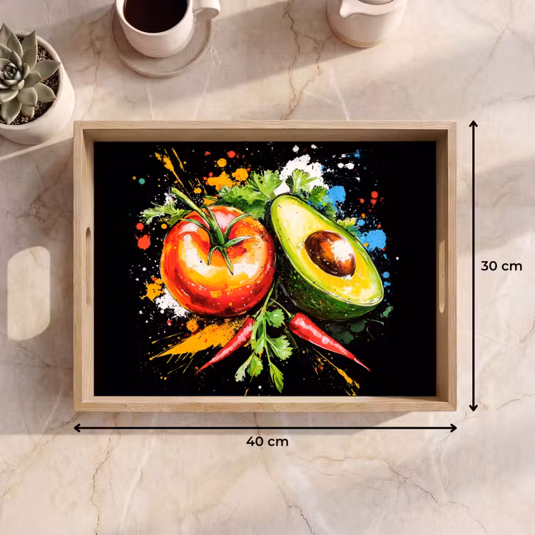 Vassoio - Pomodoro - Avocado - Pepe - Graffiti - Vernice - Moderno — 7