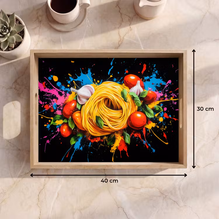 Vassoio - Spaghetti - Graffiti - Vernice - Colorato - Cibo - Moderno — 7