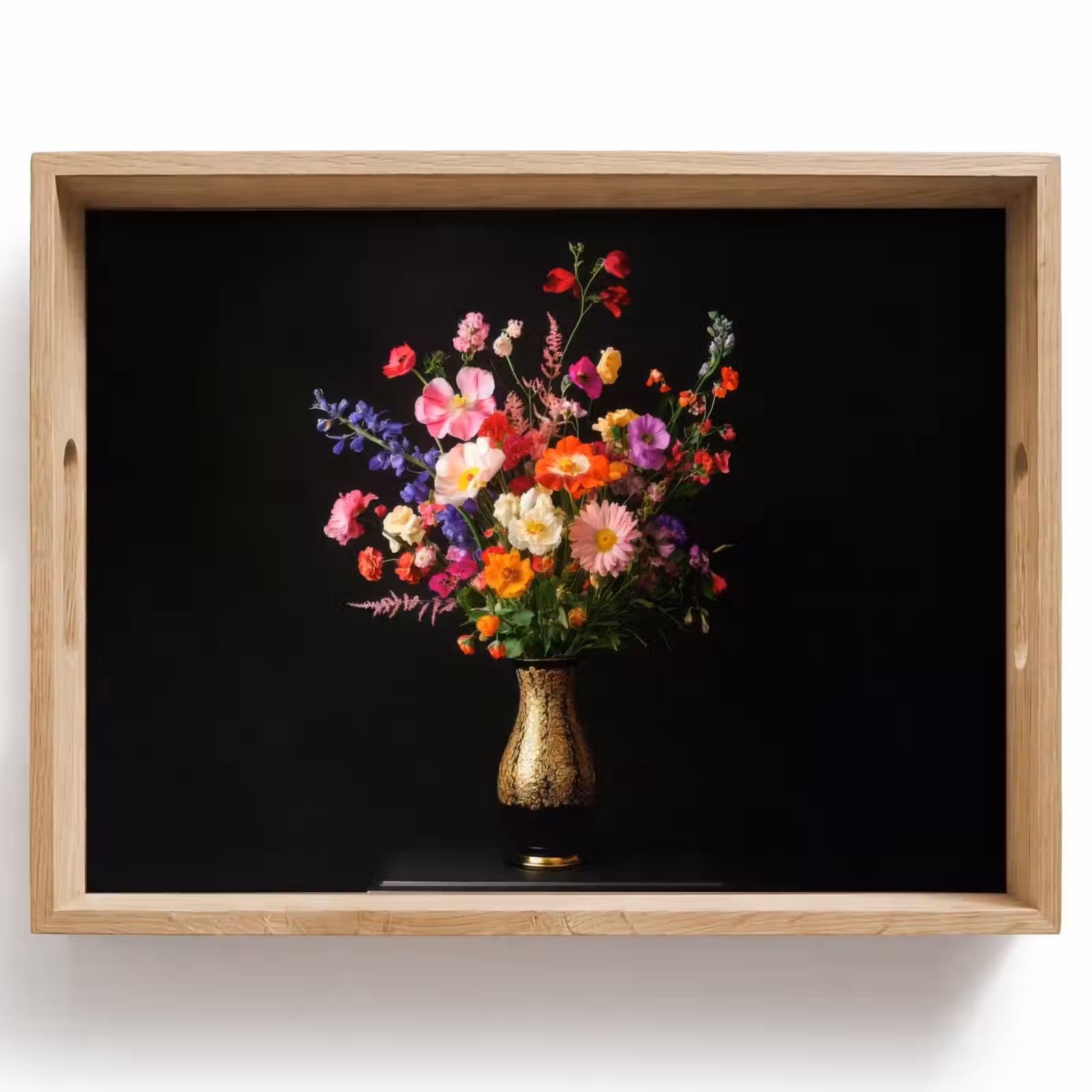 Vassoio - Colorato - Bouquet - Vaso - Oro — 1