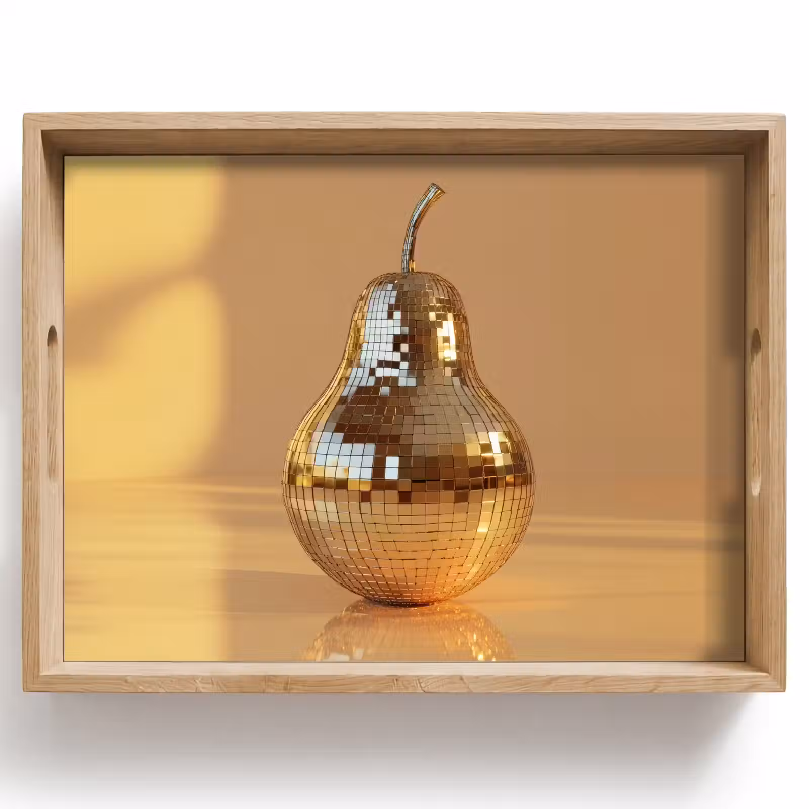 Vassoio - Oro - Disco - Glitter - Pera — 1