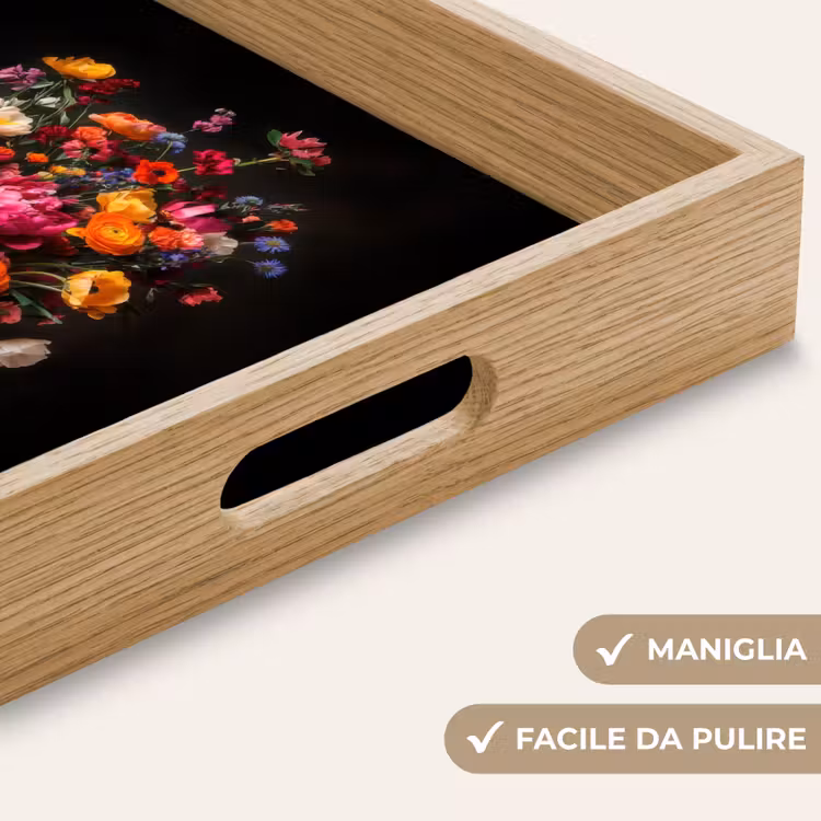 Vassoio - Colorato - Bouquet - Vaso - Marrone scuro — 8