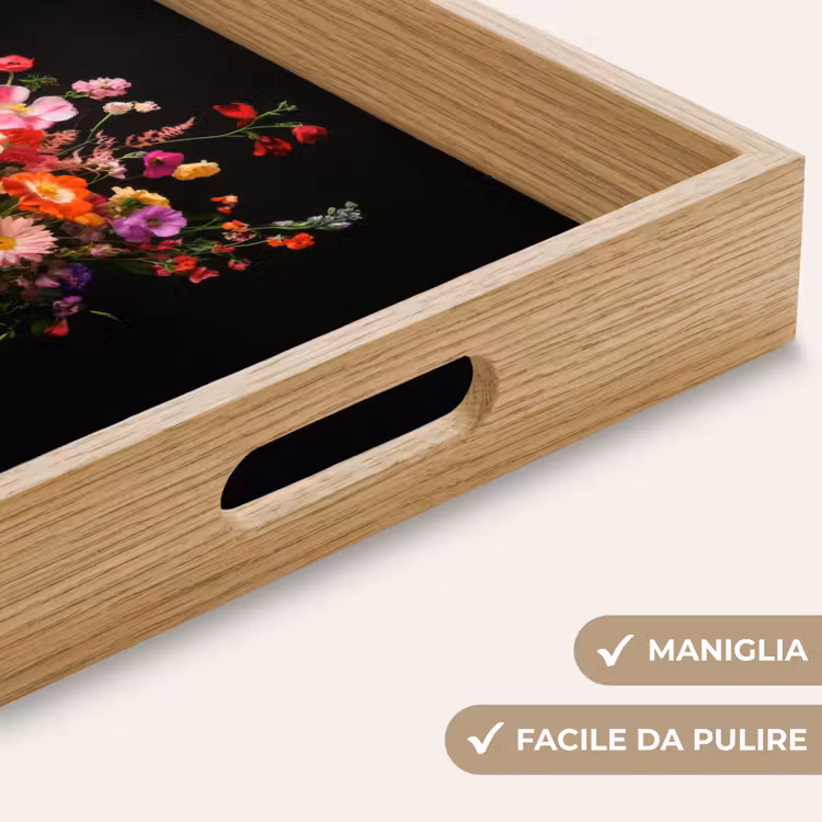 Vassoio - Colorato - Bouquet - Vaso - Oro — 8