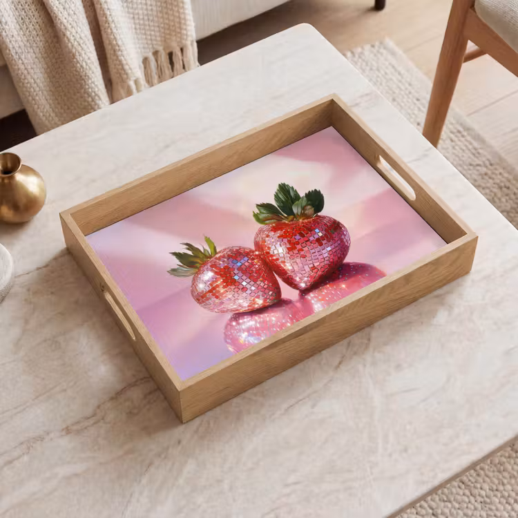Vassoio - Disco - Frutta - Glitter - Fragola — 2