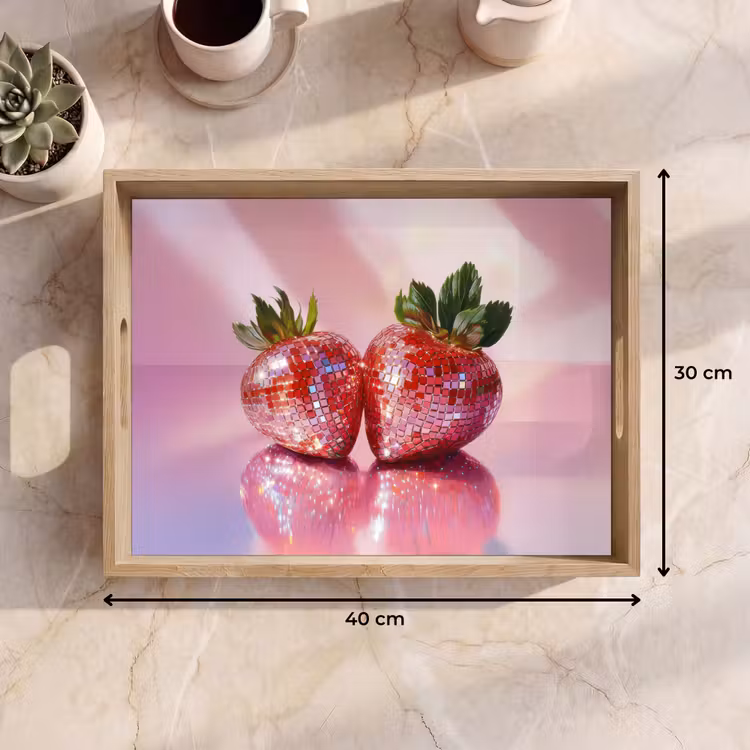 Vassoio - Disco - Frutta - Glitter - Fragola — 7
