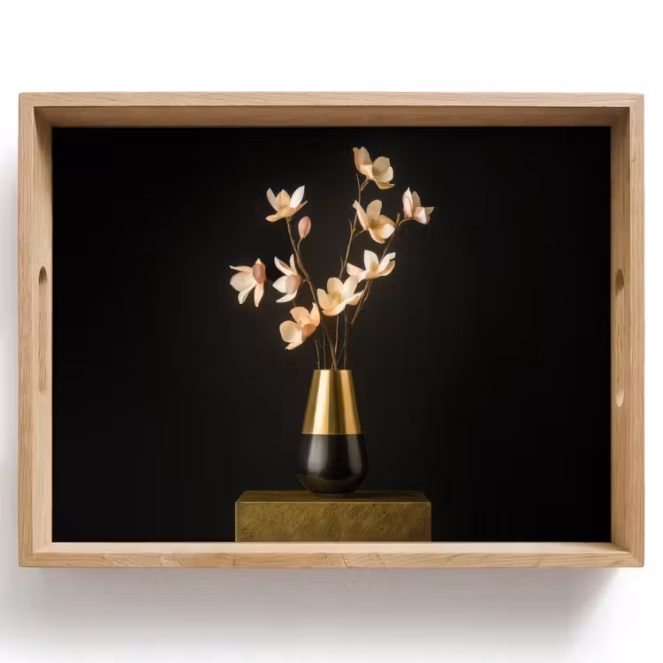 Vassoio - Ornato - Bouquet - Oro - Vaso — 1