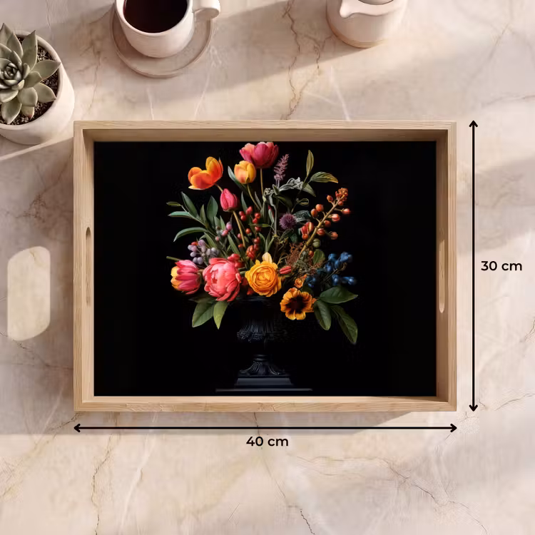 Vassoio - Tulipani - Bacche - Bouquet - Vaso — 7