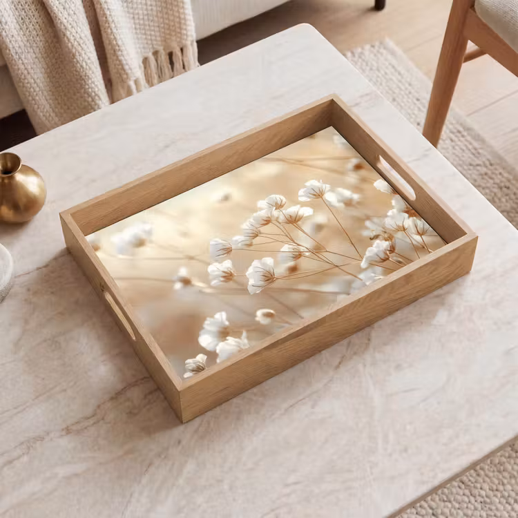 Vassoio - Wild - Fiori - Bianco — 2